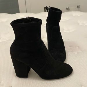 Steve Madden Black Suede Ankle Bootie